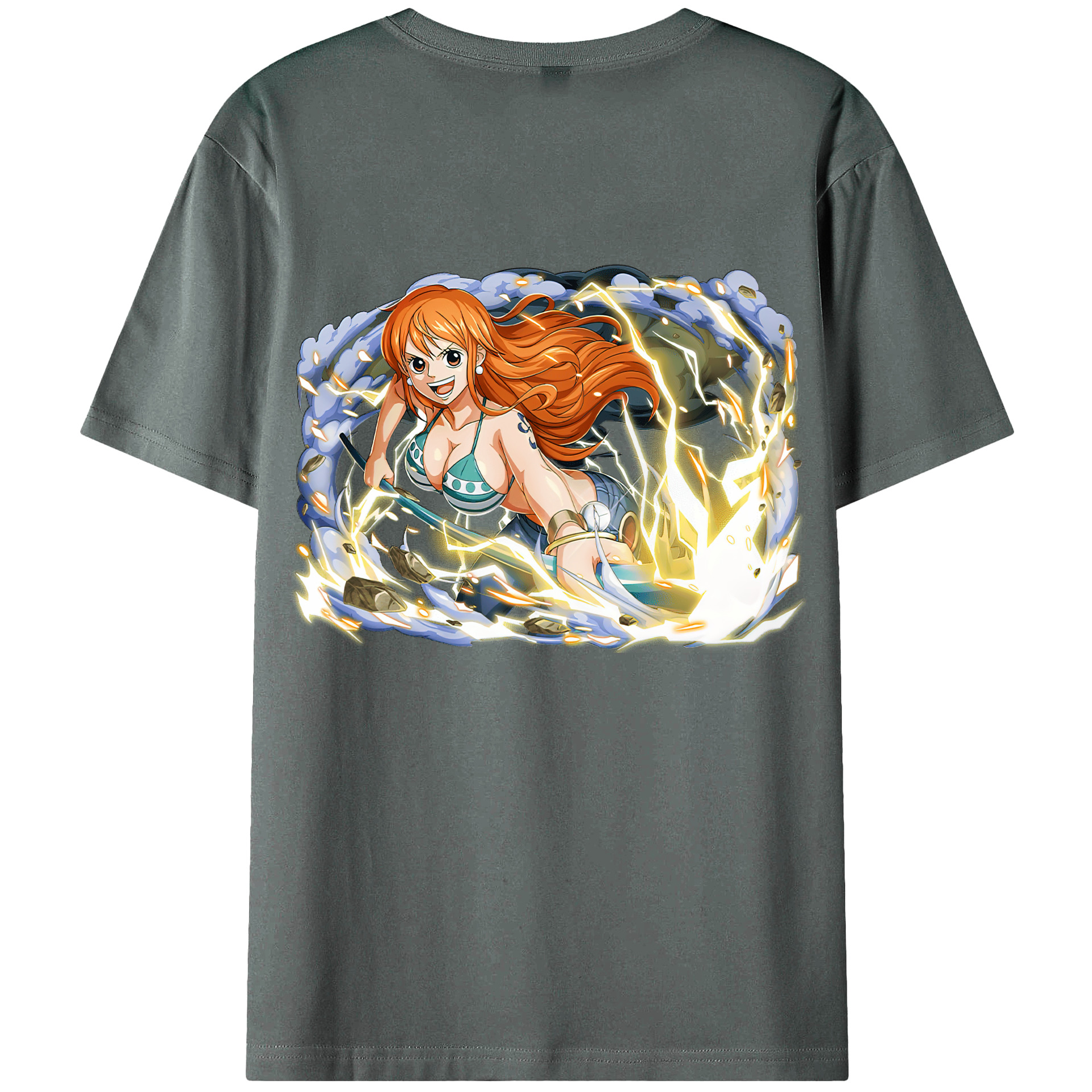 （画像用） ワンピース ナミ ONE PIECE Nami 綿100％ メンズ半袖Tシャツ（バックプリント） 通気性
